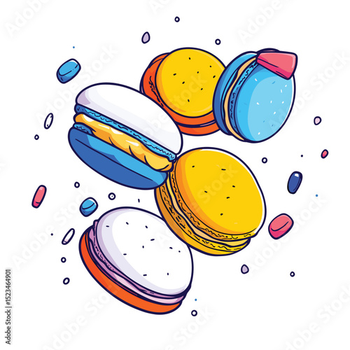 Colorful macarons dessert treats sweet pastry food