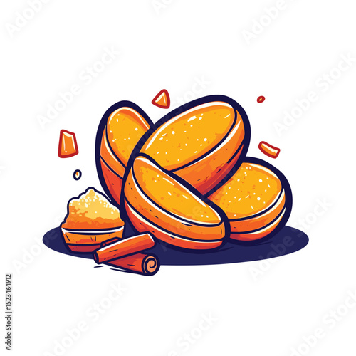 Cookies cinnamon spices sweets snacks food concept