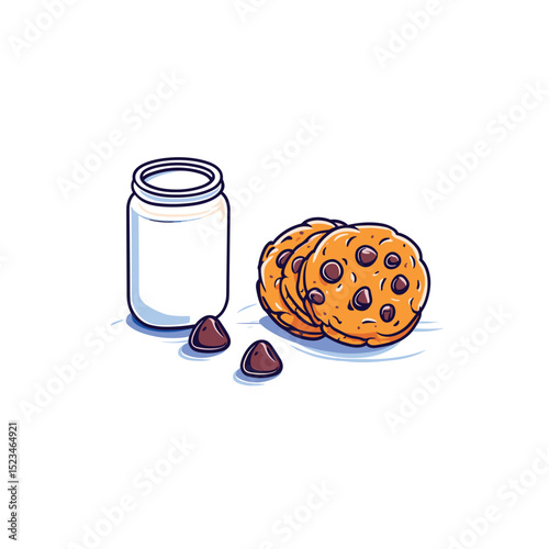 Cookies and milk snack break dessert treat