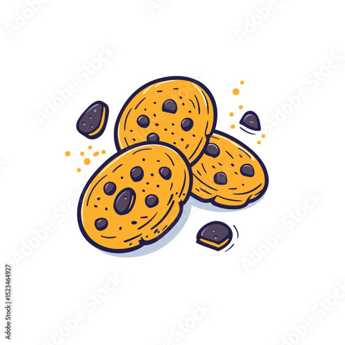 Cookies snack chocolate chip dessert food sweet