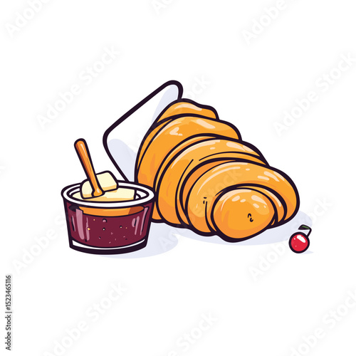 Croissant jam breakfast food dessert treat