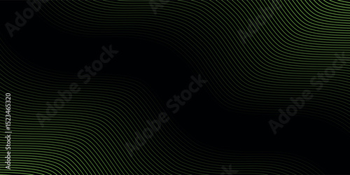 modern abstract green waves background on black background. modern waves. eps 10