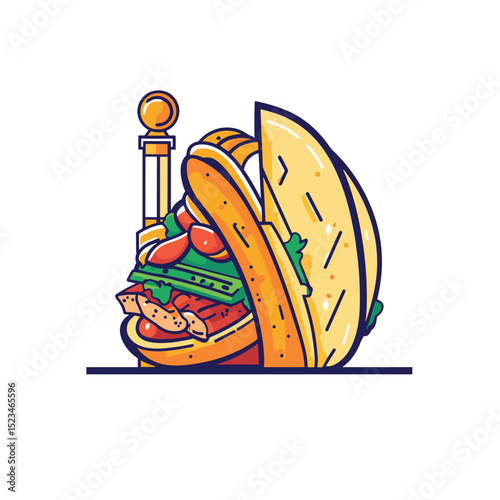 Delicious sandwich with fresh ingredients and unique style