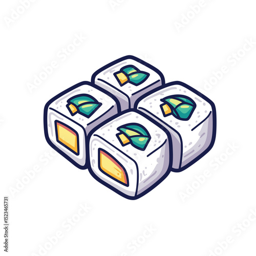 Delicious sushi rolls food dish cuisine
