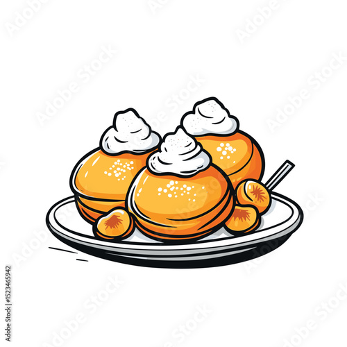 Dessert treat with cream on a plate