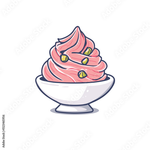 Dessert with pistachio in bowl delicious food