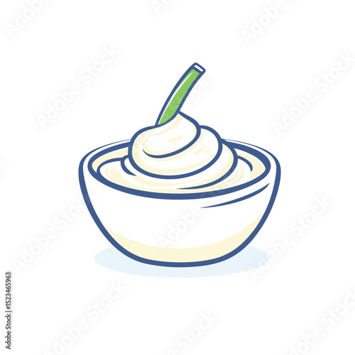 Dip bowl, fresh onion, sauce food serving