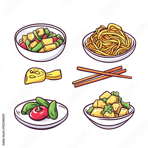 Dishes, Chopsticks, Dumpling Food Still Life