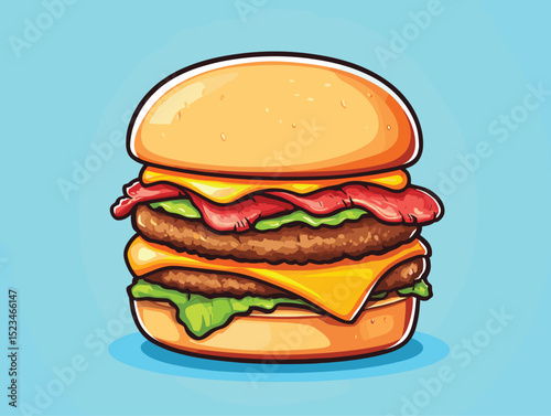Double cheeseburger with bacon lettuce and cheese