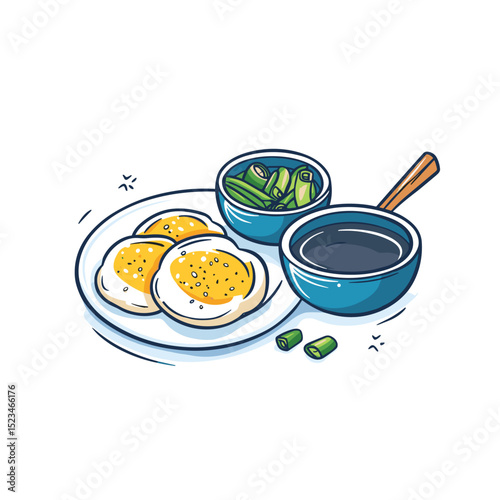 Egg soy sauce and chopped scallions