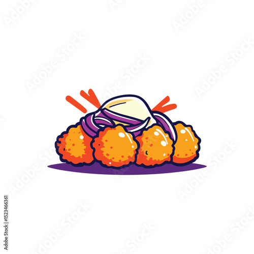 Falafel dish with sauce and red cabbage