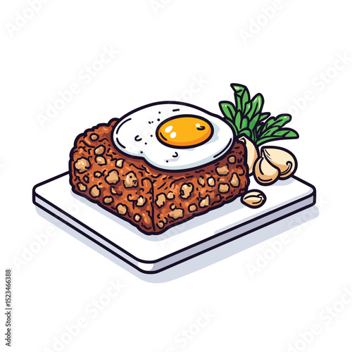 Filipino breakfast meal with fried egg and garlic
