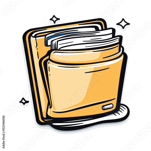 Folder with documents paper stack file organizer