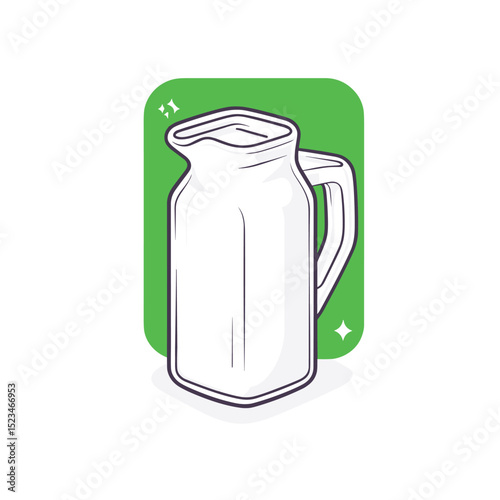 Fresh milk pitcher on green background icon