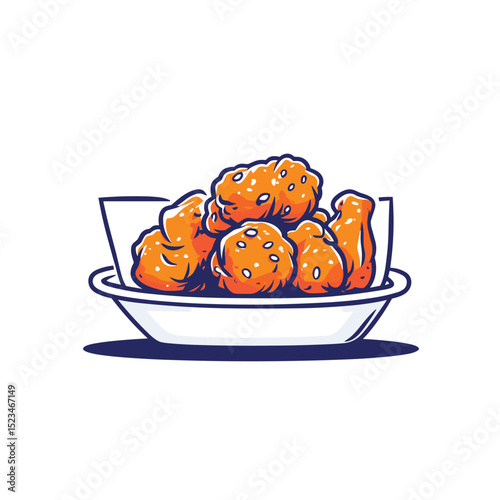 Fried chicken delicious meal in a bowl