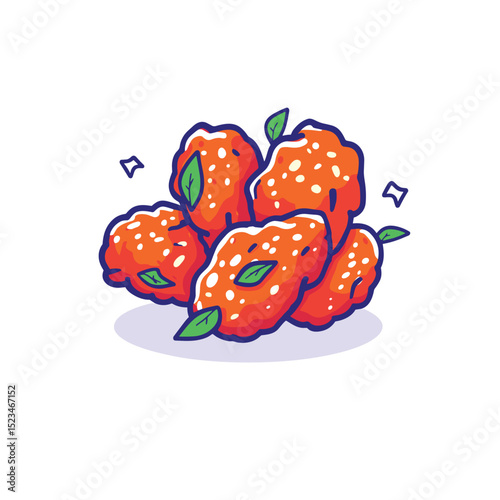 Fried chicken cartoon food tasty delicious meal