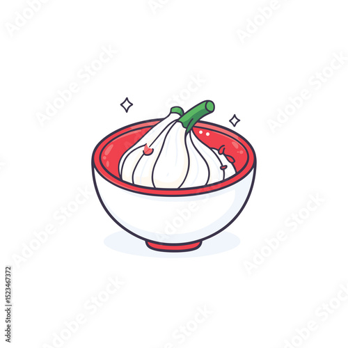 Garlic cloves in a bowl cuisine