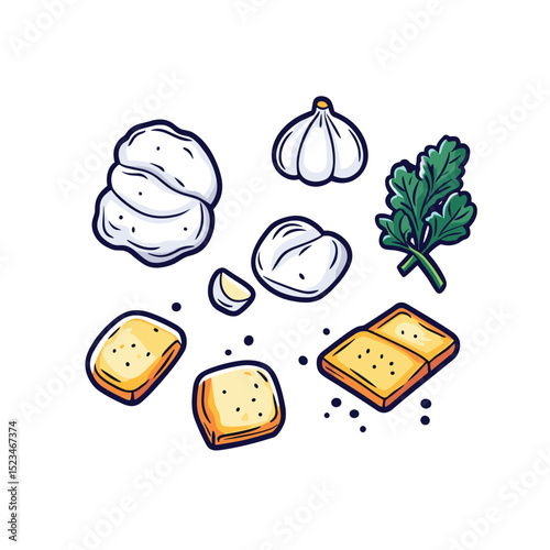 Garlic bread parsley with garlic sauce ingredients