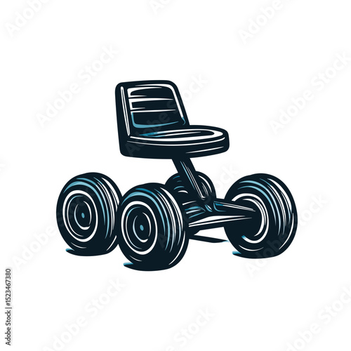 Go kart seat with wheels transportation equipment