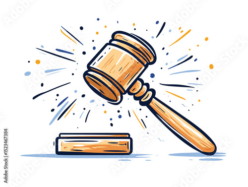 Gavel striking judge justice court law symbol
