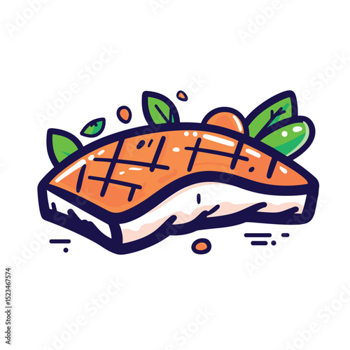 Grilled salmon with herbs healthy meal