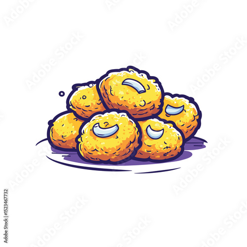 Gulab jamun balls with nut garnish on plate