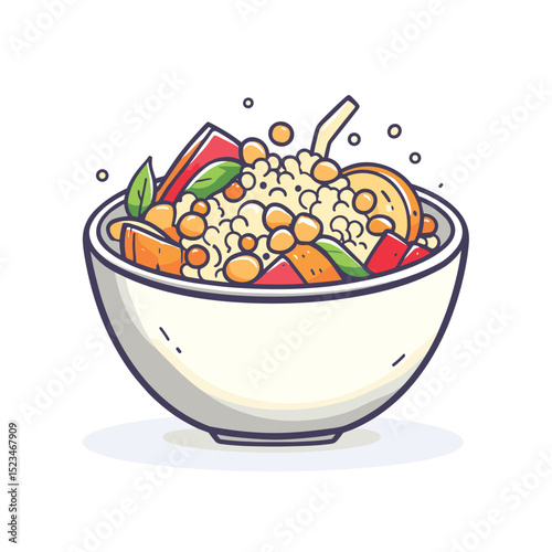 Healthy bowl full of fresh salad ingredients