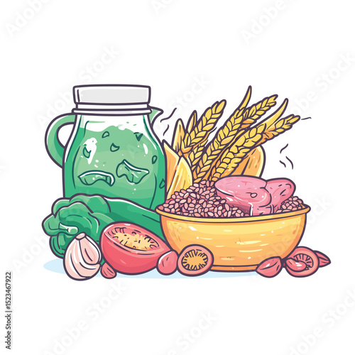 Healthy organic food produce ingredients nutrition
