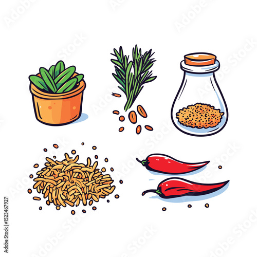 Herbs and spices still life food