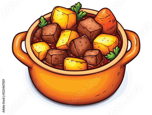 Hearty stew dish with meat and vegetables