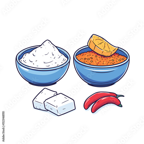 Ingredients for delicious spicy Indian food