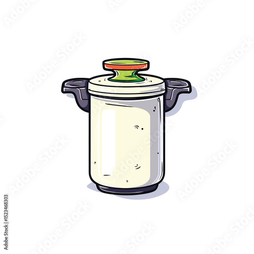 Kitchen container with green top kitchenware item