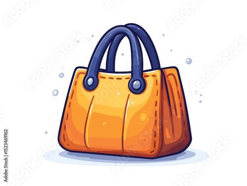 Orange bag with blue handles fashion accessory