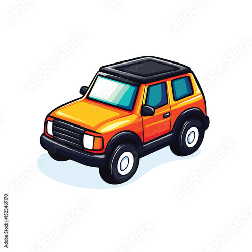 Orange car transportation vehicle concept auto