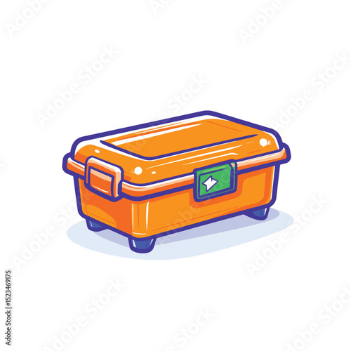Orange container box cooler storage equipment icon