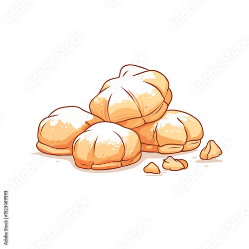 Pile of cream puffs dessert pastry