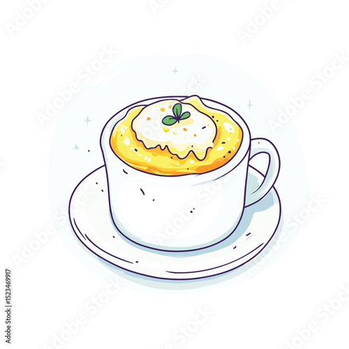 Potato soup bowl with fresh herb garnish