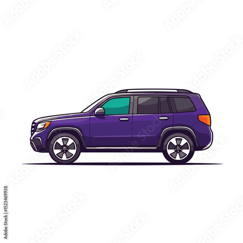 Purple suv car transport automobile side view