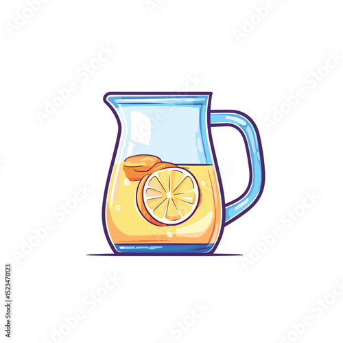 Refreshing lemonade pitcher with lemon slices beverage