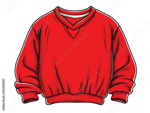 Red v-neck sweater for casual wear style