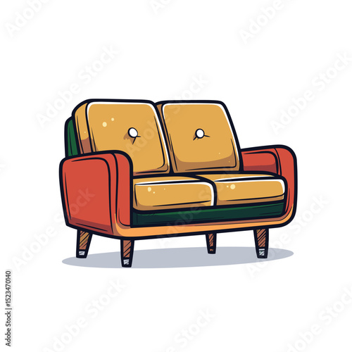 Retro couch furniture sitting room home interior