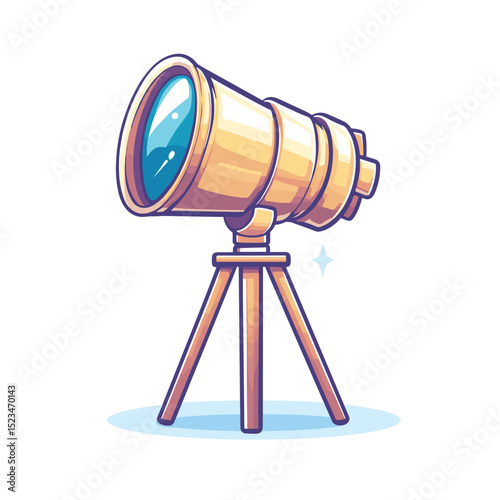 Retro telescope on stand for exploration concept