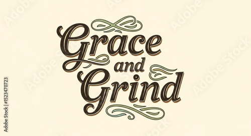 Grace and Grind Text Design | Motivational Typography for Inspirational Posters, Apparel Prints, and Social Media Marketing