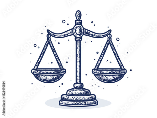 Scales of justice balance vintage equilibrium legal