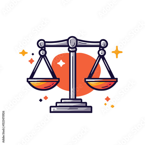 Scales of justice icon balanced law fairness