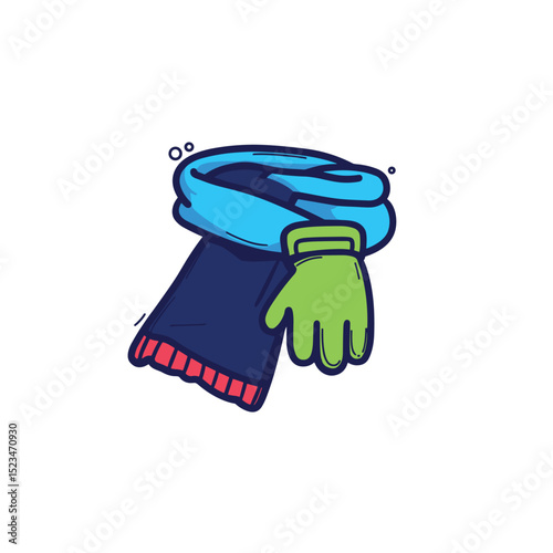 Scarf and glove cold winter clothing