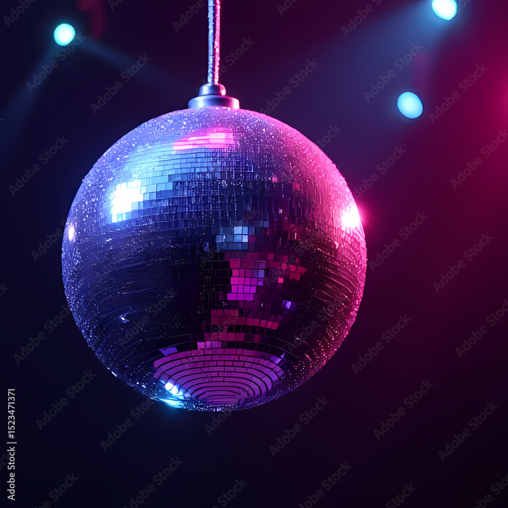 Fototapeta premium Beautiful Light Reflections on a Spinning Disco Ball