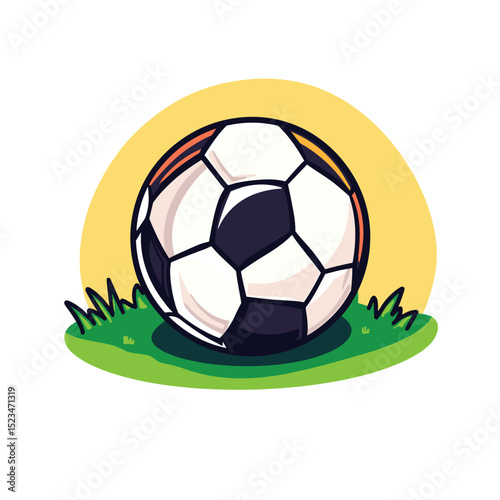 Soccer ball on grass lawn sports concept