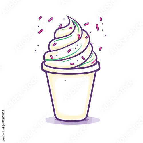 Soft serve ice cream with sprinkles dessert