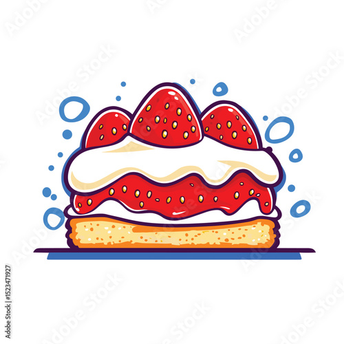 Strawberry cake dessert sweet food tasty treat